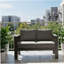 Causeuse de terrasse 52 po toutes saisons en métal avec coussins gris épais et structure grise