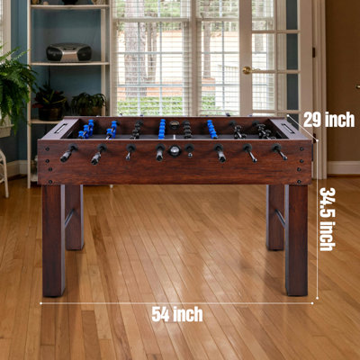 Rioloiuy 54'' Foosball Table，Full Size Soccer Game Table with 2 Balls