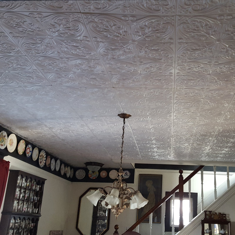 20X20 Styrofoam Ceiling Tiles Glue-Up Decorative Panels For Easy Diy Install, Home & Basement Renovation. R39 Victorian, Lot/8