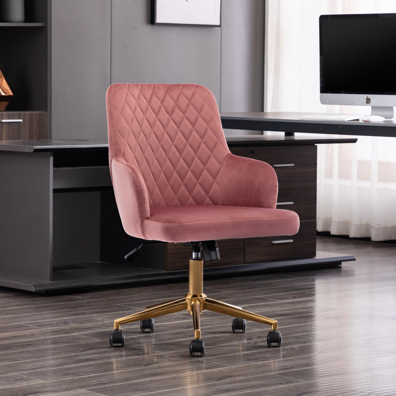 Velvet Task Chair, Pink
