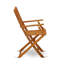 Cet ensemble de salle à manger de bistro 5 pièces pour patio comprend une table d'extérieur rectangulaire en bois d'acacia et 4 chaises pliantes à accoudoirs, 36 po x 66 po, huile naturelle-1925495015