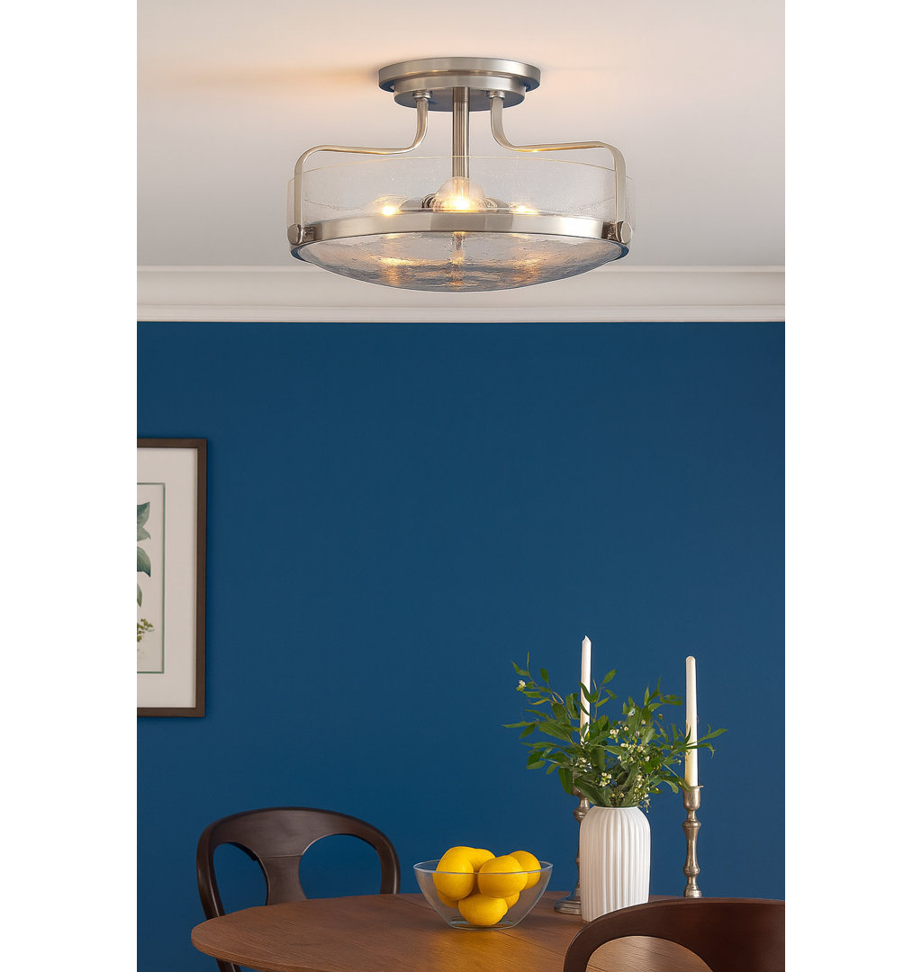 Harper 3-Light Semi-Flush Mount Retro Ceiling Light Hinkley 