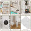 Armoire de rangement pour animaux de 58 po de hauteur, organisateur d'aliments pour animaux blanc avec tablettes ouvertes, portes en filet et tablettes latérales pour articles pour chiens et chats, conception anti-basculement-130371689