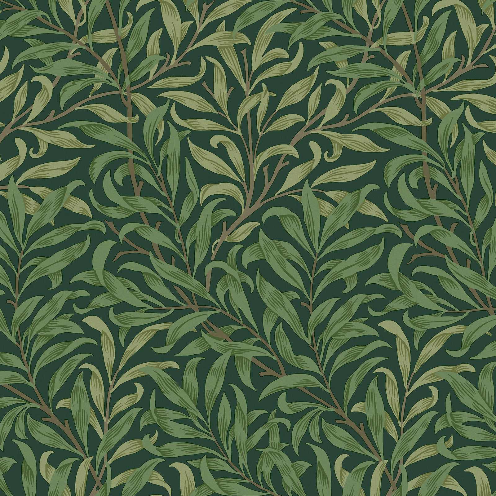 Floral Wallpaper, Deep Green