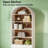 Utilitarian Design Arched Bookcase Two-Tone Sturdy Anti-tip Bookshelf-1013830906