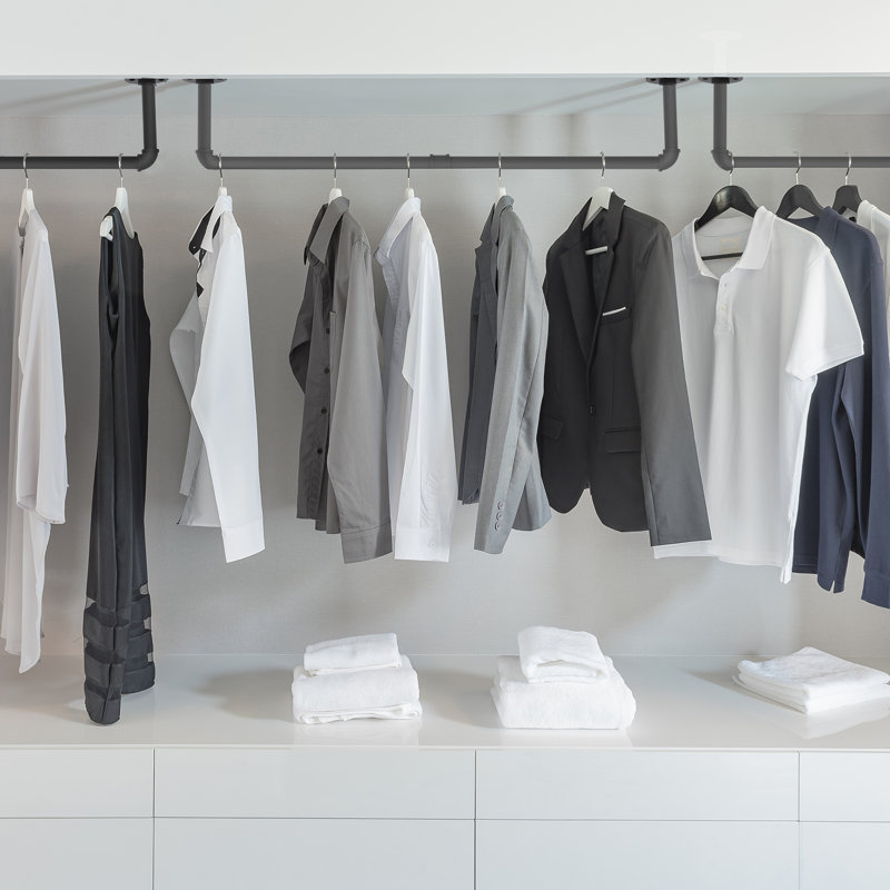 Jafr 36.2'' Metal Wall Mounted Clothes Rack