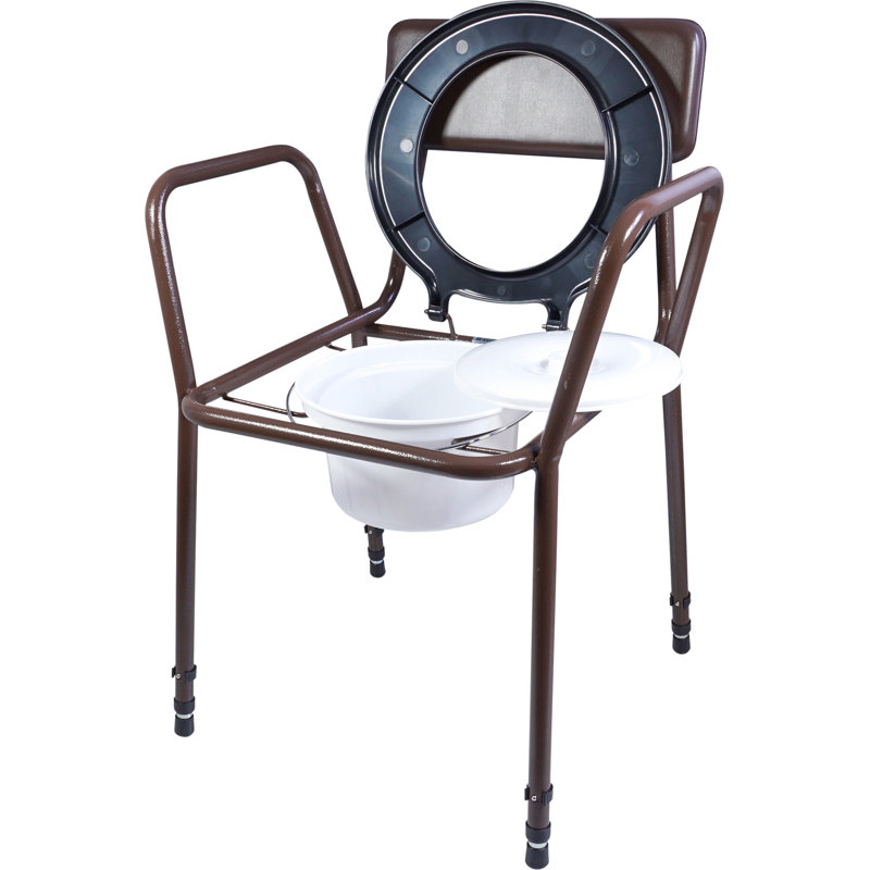  Free Standing Height Adjustable Stacking Commode Chair with Padded Back and Over Seat. Ready Assembled