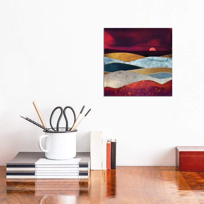 Crimson Sky - Print on Canvas, 30.48 cm H x 30.48 cm W, No Framed