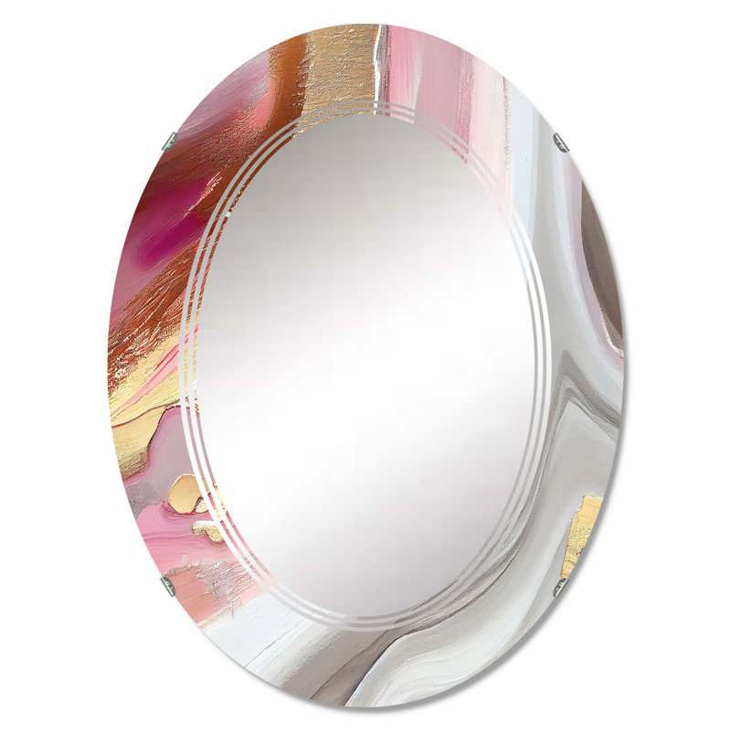 Miroir mural abstrait en marbre Pranith, 36 po x 24 po