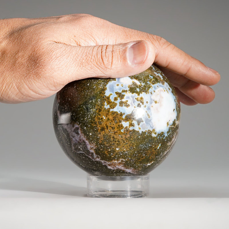 Genuine Polished Ocean Jasper Sphere (2.1 Lbs)