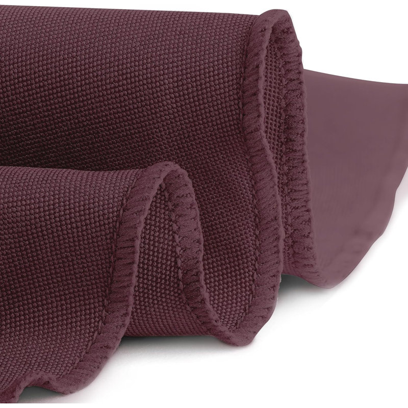 Ambee Round No Pattern Polyester Tablecloth, 70" Round, Burgundy