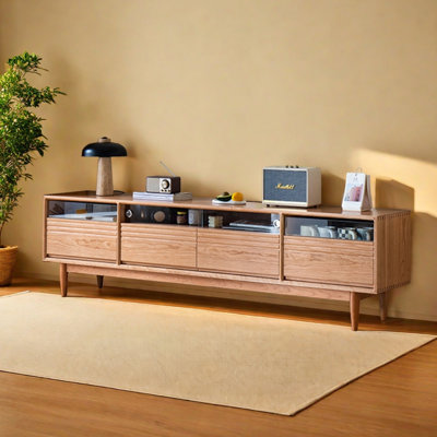 Modern Simplicity Cherry Wood TV Stand