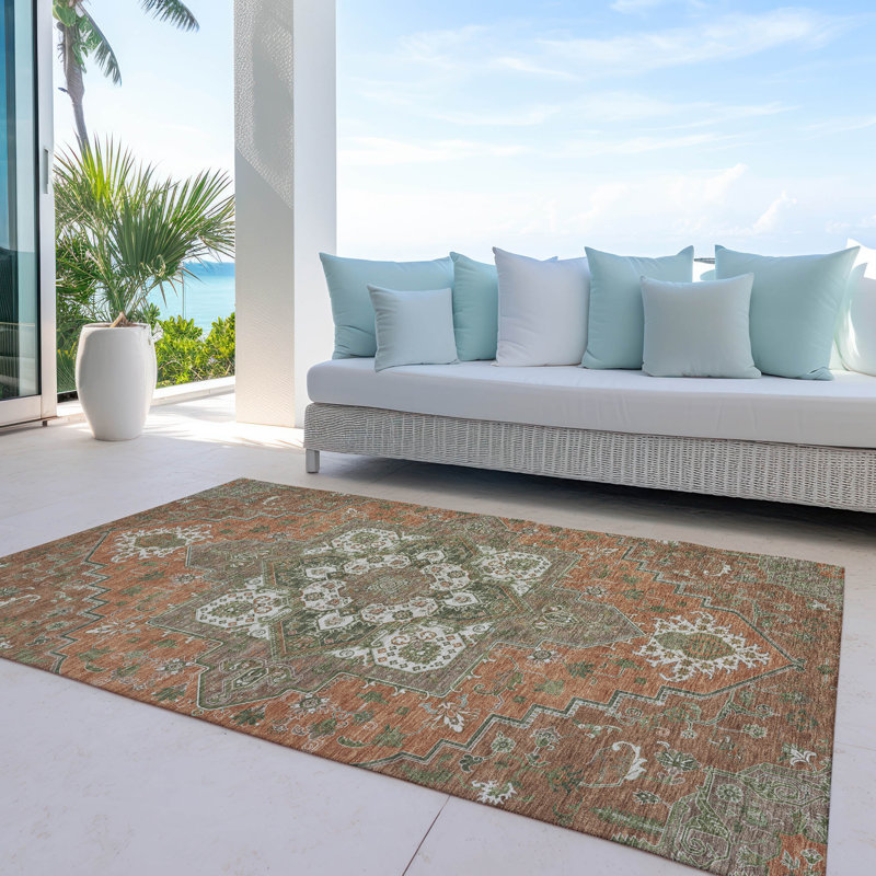 Machine Washable Indoor/Outdoor Chayden ACN1036 Rug, Rectangle 10' x 14'