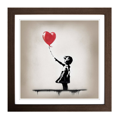 Banksy Girl with Balloon Cubism - Framed Print