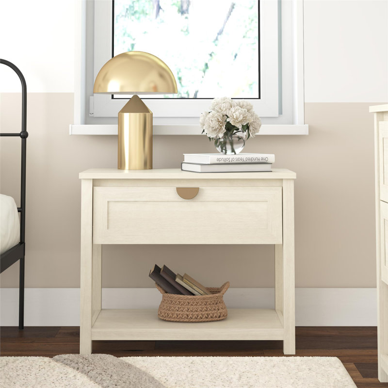 Primrose 1 - Drawer Nightstand, Ivory Oak