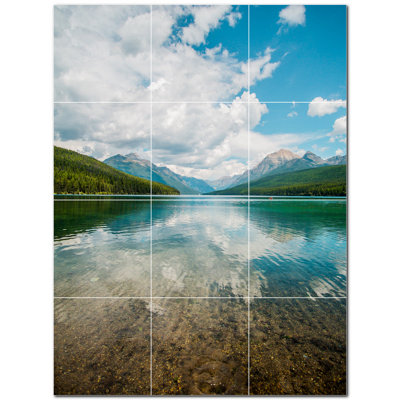 Murale en céramique satinée Lakes Photo 4,25 po x 4,25 po