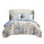 Ensemble de 7 édredons et coussins pour grand lit, motif floral beige / bleu, deux motifs, pour un usage quotidien-130192893-130192891