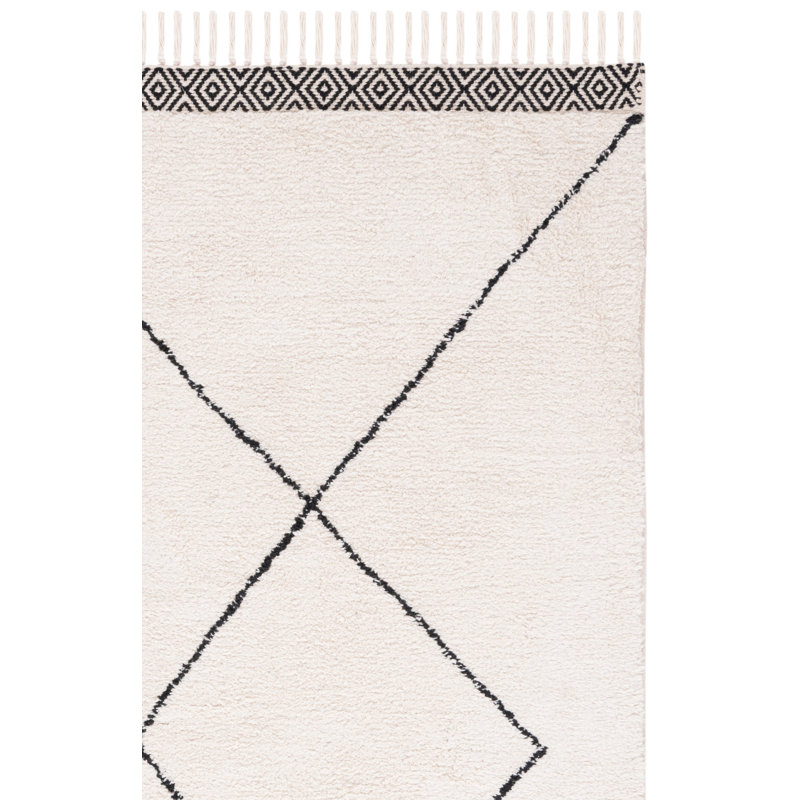 Apurva Hand Woven Cotton Machine Washable Geometric Rug, Rectangle 5' x 8'