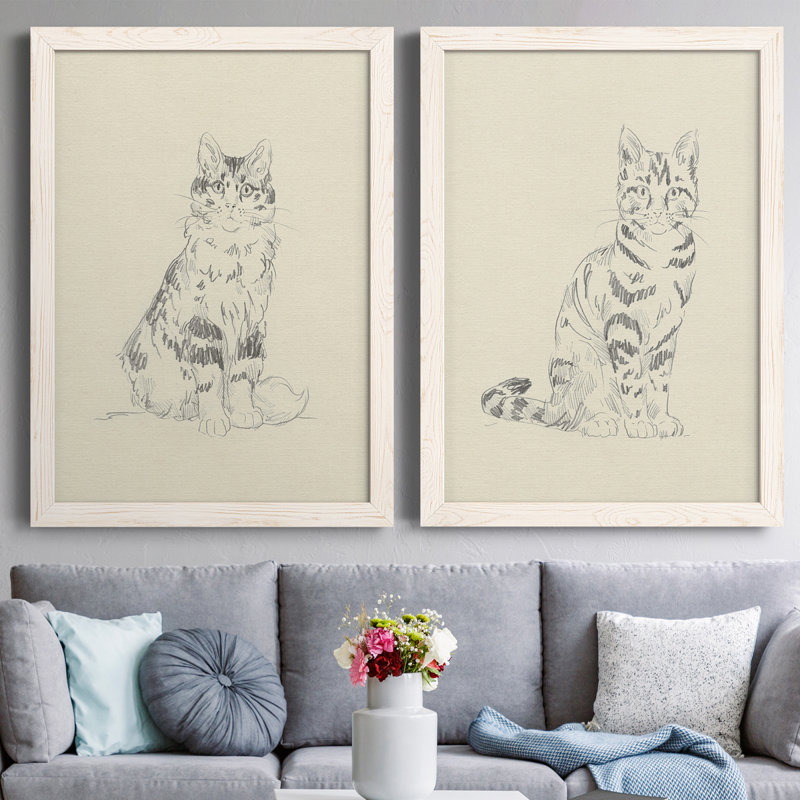 Toile encadrée de qualité supérieure House Cat III - prête à être accrochée, H 43,5 po x l 31,5 po x P 1 po