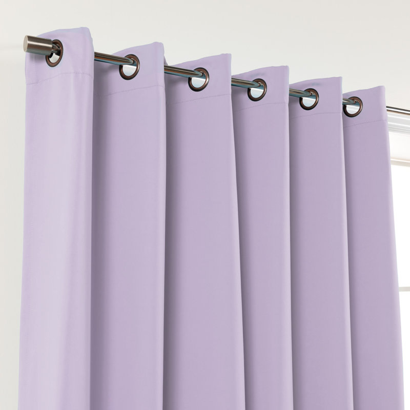 Scarsdale Solid Blackout Thermal Grommet Single Curtain Panel, 80" W x 96" L, Lilac