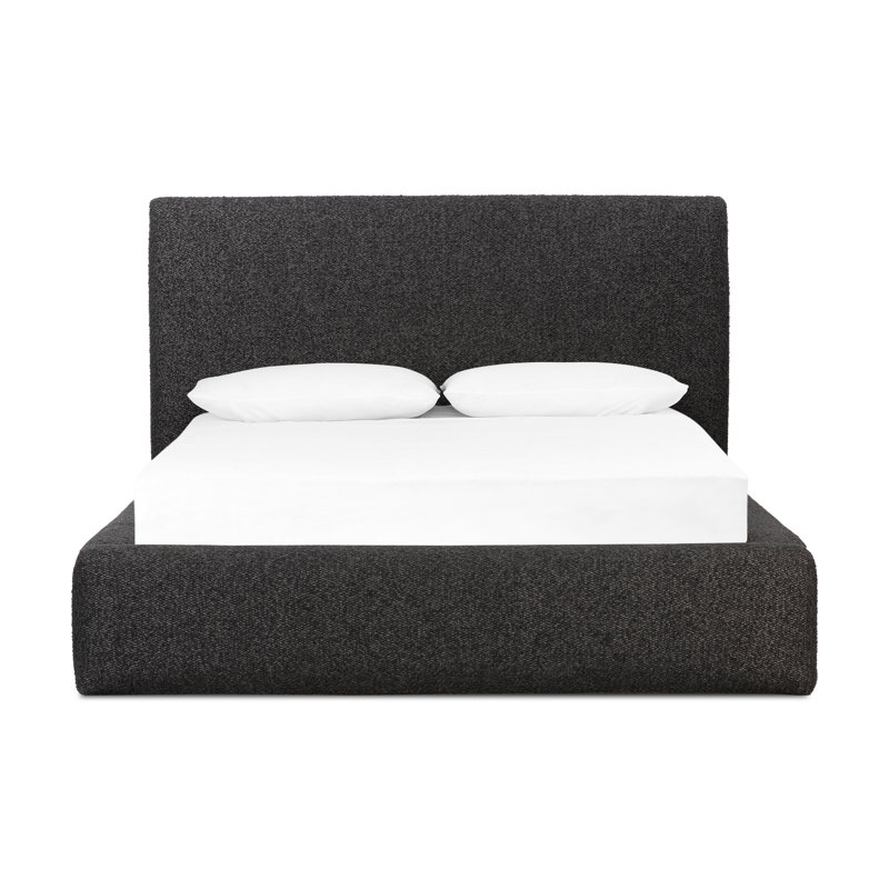 Lit tapissier Azar, Roi, Gris anthracite Lisbonne