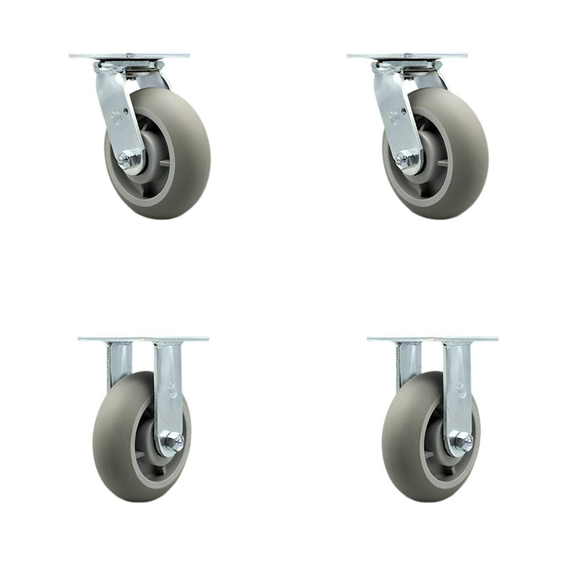 4-Piece Thermoplastic Rubber Caster Set