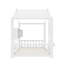 Lit simple blanc Montessori pour tout-petits et enfants - Lit de jeu avec toit et tablette de rangement-837462208-837462846