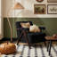 Fauteuil de style Mid-Century rembourré de 27,6 po de large avec pieds en bois massif-863967004