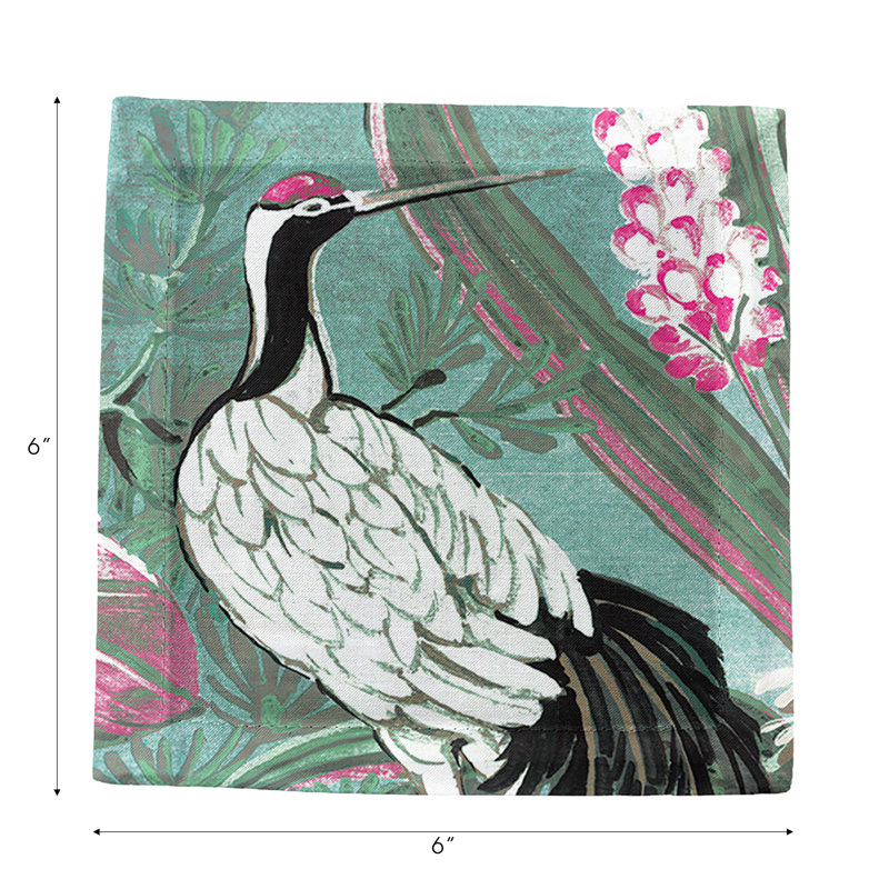 Summer Palace Cotton Sateen Cocktail Napkins, Pinotti