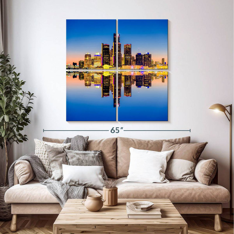 Nicci Detroit Sunset Reflection, H 45 po x l 45 po