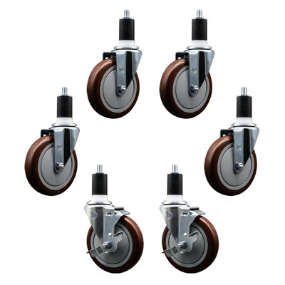 Regency 600CASTER6 5 Inch Replacement Caster Set with Brakes – Service Caster