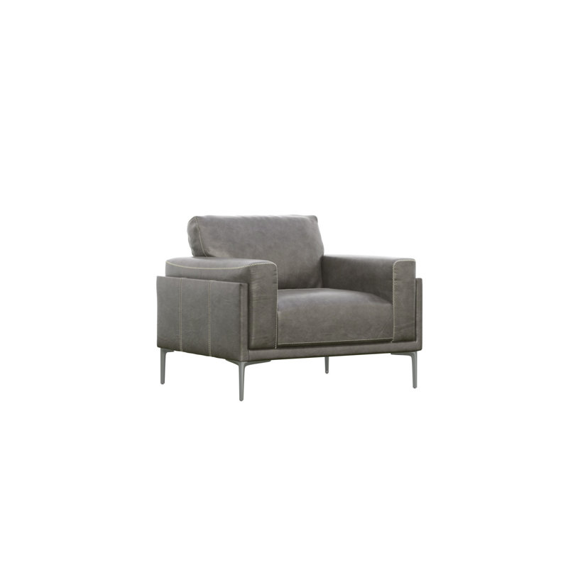Chaise en cuir gris anthracite