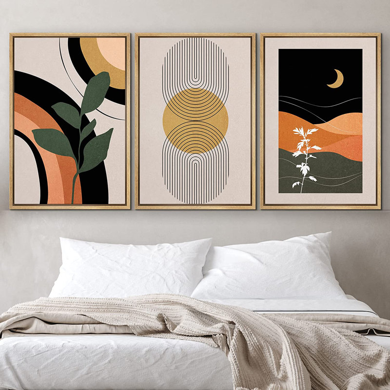 Reproduction d'art encadré sur toile Mid-Century, H 24 po x l 48 po, Naturel