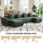 Boneless 6-Seat Modular L Shape Velvet Sectional Boneless Sofa, No Assembly Required with French Edge Piping-52453230