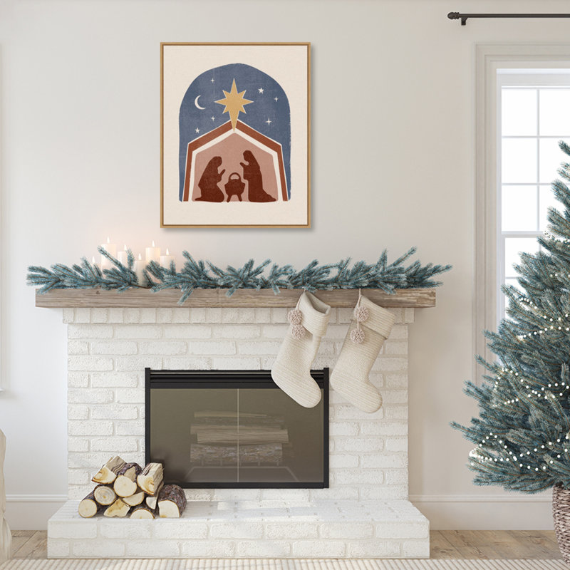 Boho Nativity Scene Framed Canvas Wall Art, 23" x 28"
