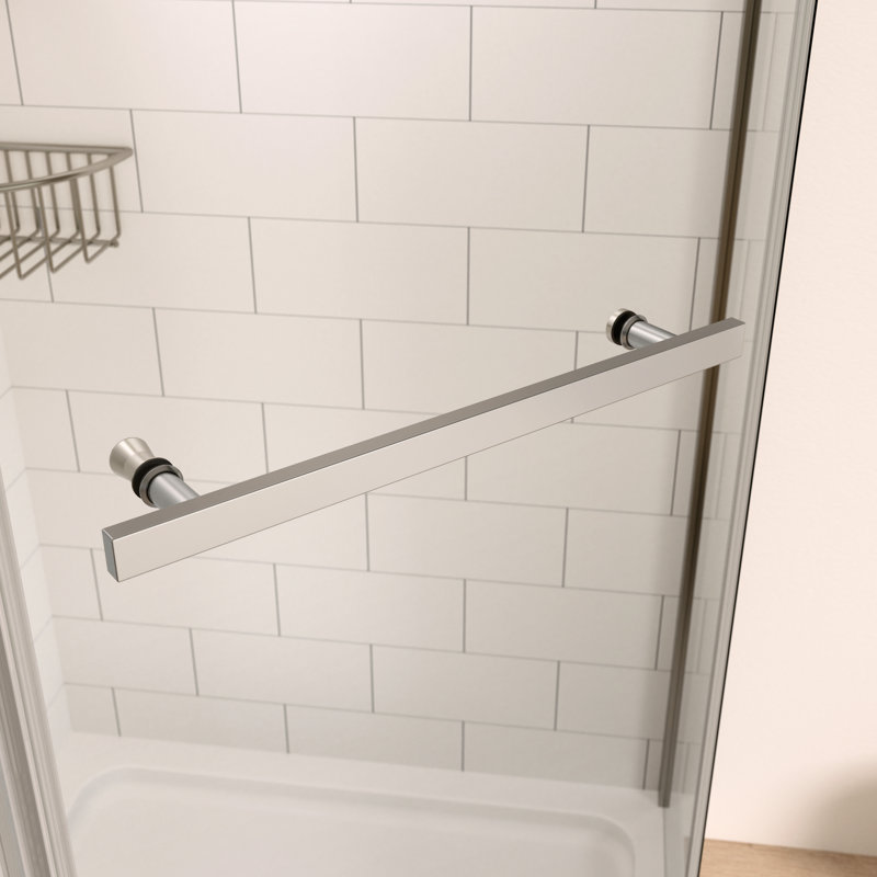 Porte de douche pivotante avec verre trempé de 1/4 po - Enceinte anglaise 34,75 po x 72 tracas - Fonction de fuite sécurisée de style transparent Fonction ininterrompue efficace