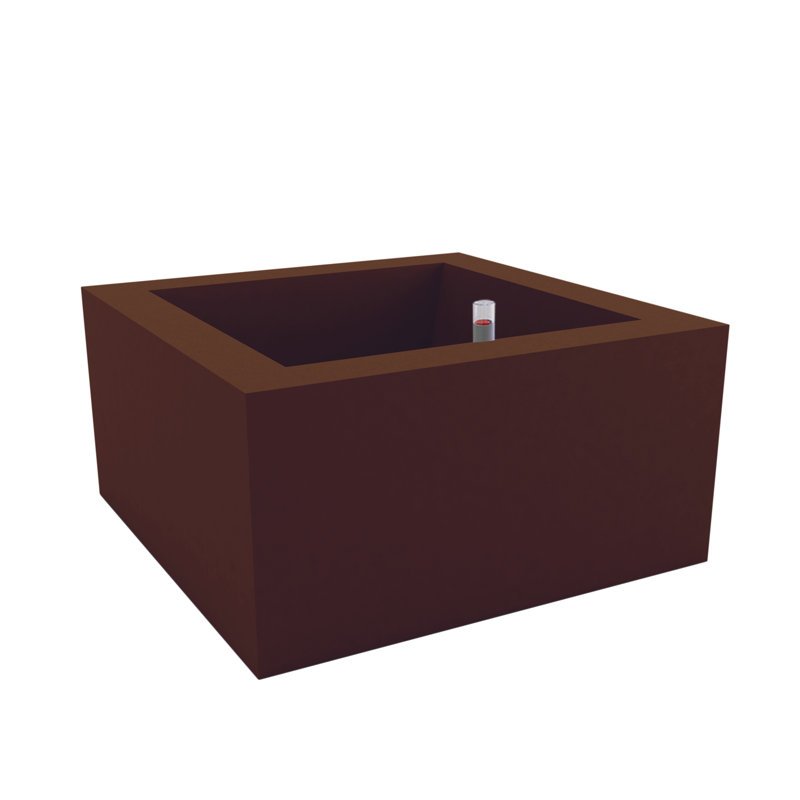Land Resin Pot Planter, Black, 11.75" H x 47.25" W x 47.25" D