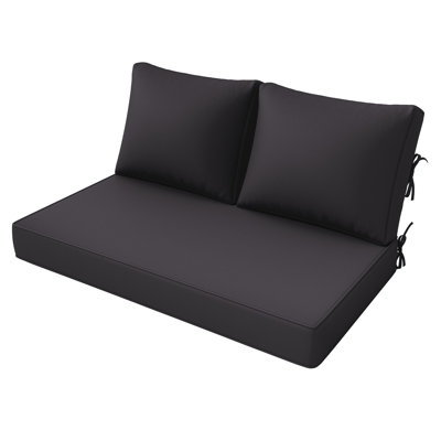 5" Loveseat Cushion Water Repellent & UV-Resistant Patio Furniture Cushions, Removable Outdoor Couch Cushions With Hidden Zipper & Adjustment Staps For Couch, Bench, And Swing