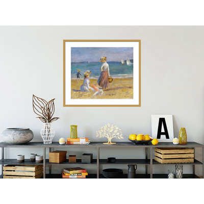 «Chiffres sur la plage» par Pierre-Auguste Renoir - Impression giclée encadrée