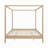 Solid Wood King Size Canopy Bed Frame Four Poster Platform Bed with Slats Support, No Box Spring Needed, Natural