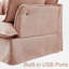 Fauteuil d'appoint surdimensionné en chenille avec ports USB et coussins décoratifs surdimensionnés-164294289