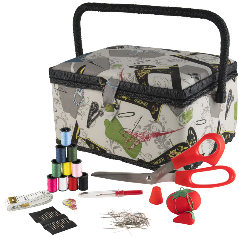 Singer - Large Sewing Basket Kit (Vintage Sewing Machine)