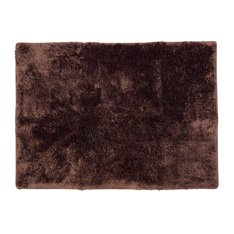 Hiltonia Polypropylene Non-Slip Bath Rug, Chocolate, 24" L x 17" W