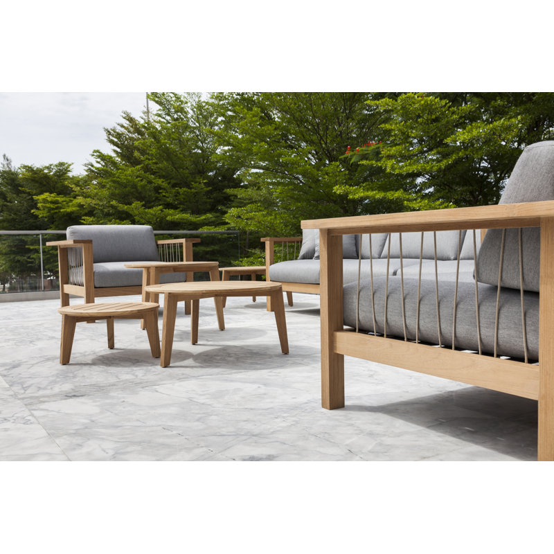 Attol Outdoor Round Teak Coffee Table, 25.13" W x 25.13" L x  18.06" H