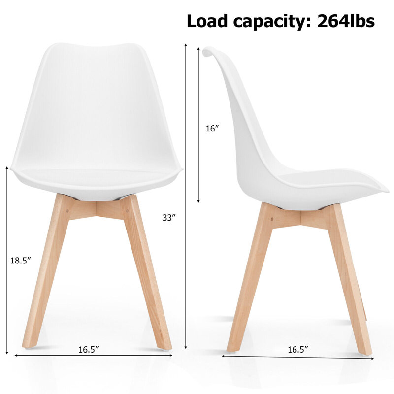 Hinson Modern High Backrest Dining Chairs with Wooden Legs,Set of 4