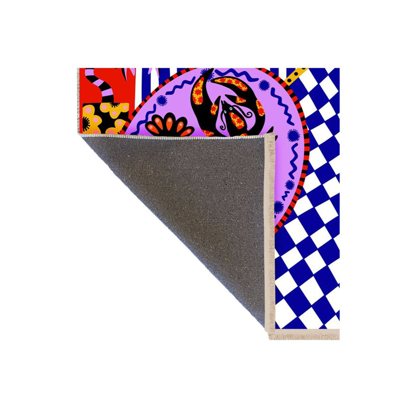 Tapis multicolore multicolore, Tapis de couloir 4 pi 11 po x 9 pi 10 po inclus