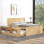 Lit plateforme double en bois avec lit gigogne escamotable et armoire de rangement-1825431941-1825431943