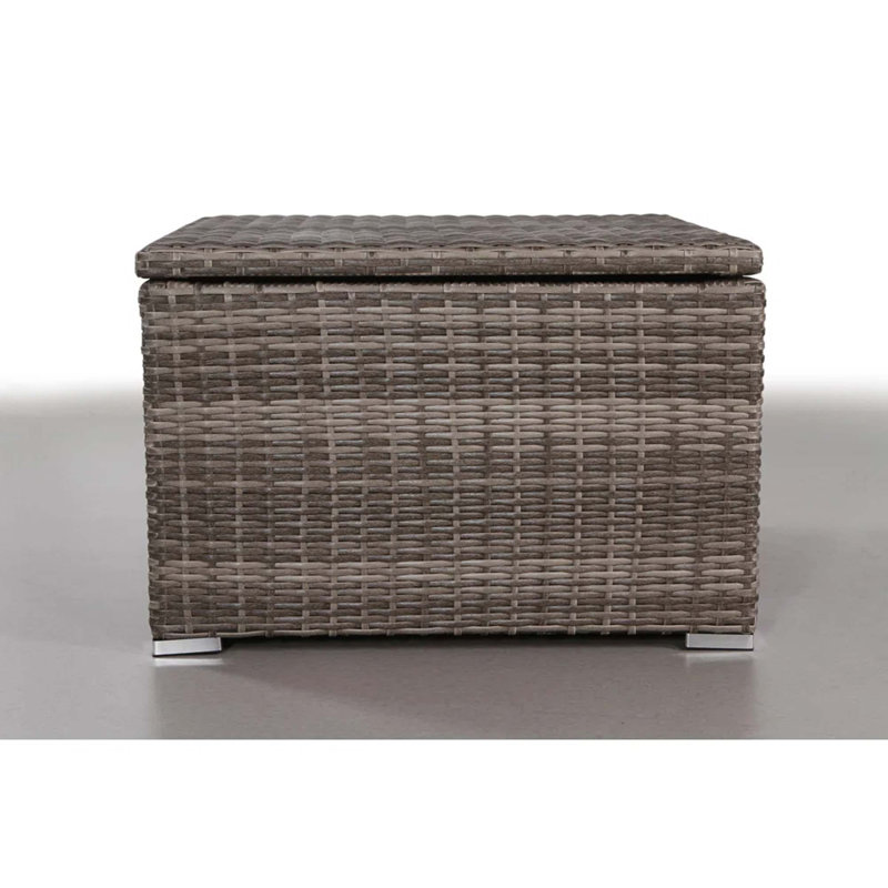 Wicker Sectional Corner Table with Storage and No Assembly