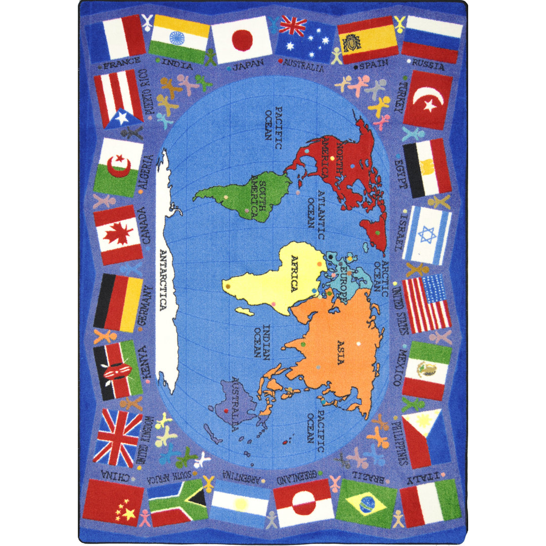 Educational Flags of the World Area Rug Joy Carpets Rug 