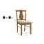 Ensemble de salle à manger 5 pièces en bois de chêne naturel antique, table de salle à manger en bois massif et 4 chaises d'appoint avec coussin, meubles de salle à manger peu encombrants